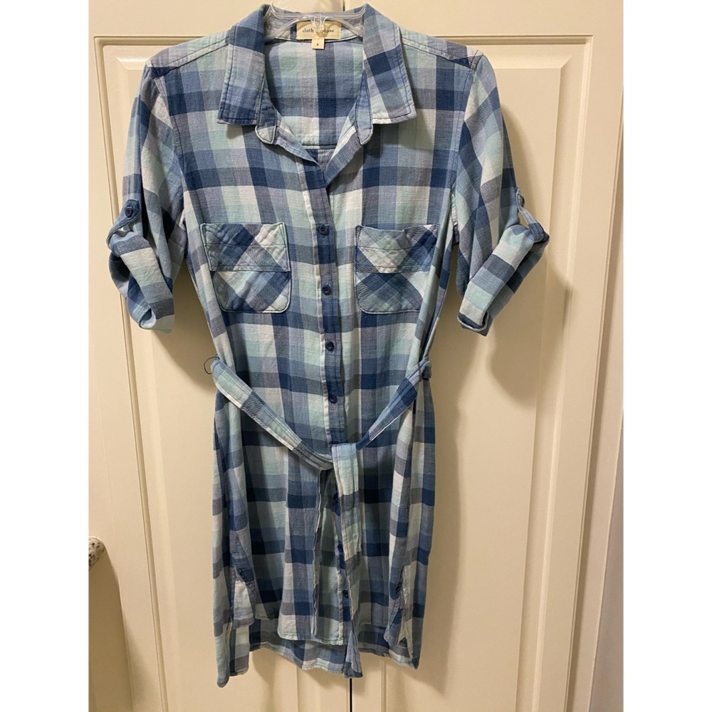 Anthropologie Cloth & Stone Plaid Flannel Dress